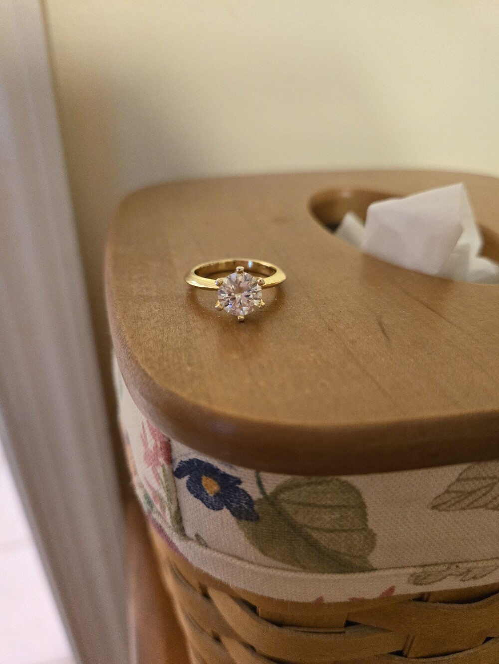 Victoria Emerson Brillance Moissanite Solitaire Ring - Yellow Gold Plated 2.ct